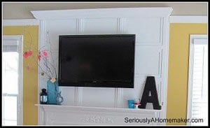 false paneling behind tv