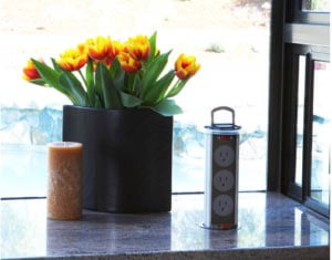 pop-up outlets on tabletop