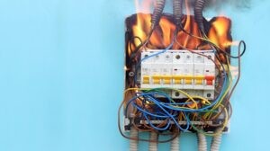 Electrician Fusion Electric Kansas City AdobeStock_514071868 Outdated electrical wiring is fire hazard, short circuit heats up wires and ignites insulation.