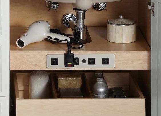 Hidden Outlets Inside Cabinets