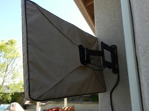 outdoor tv with protective cover