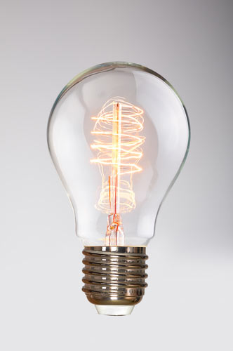 single Edison light bulb
